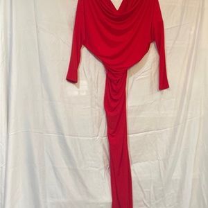 Red long  sleeve dress
